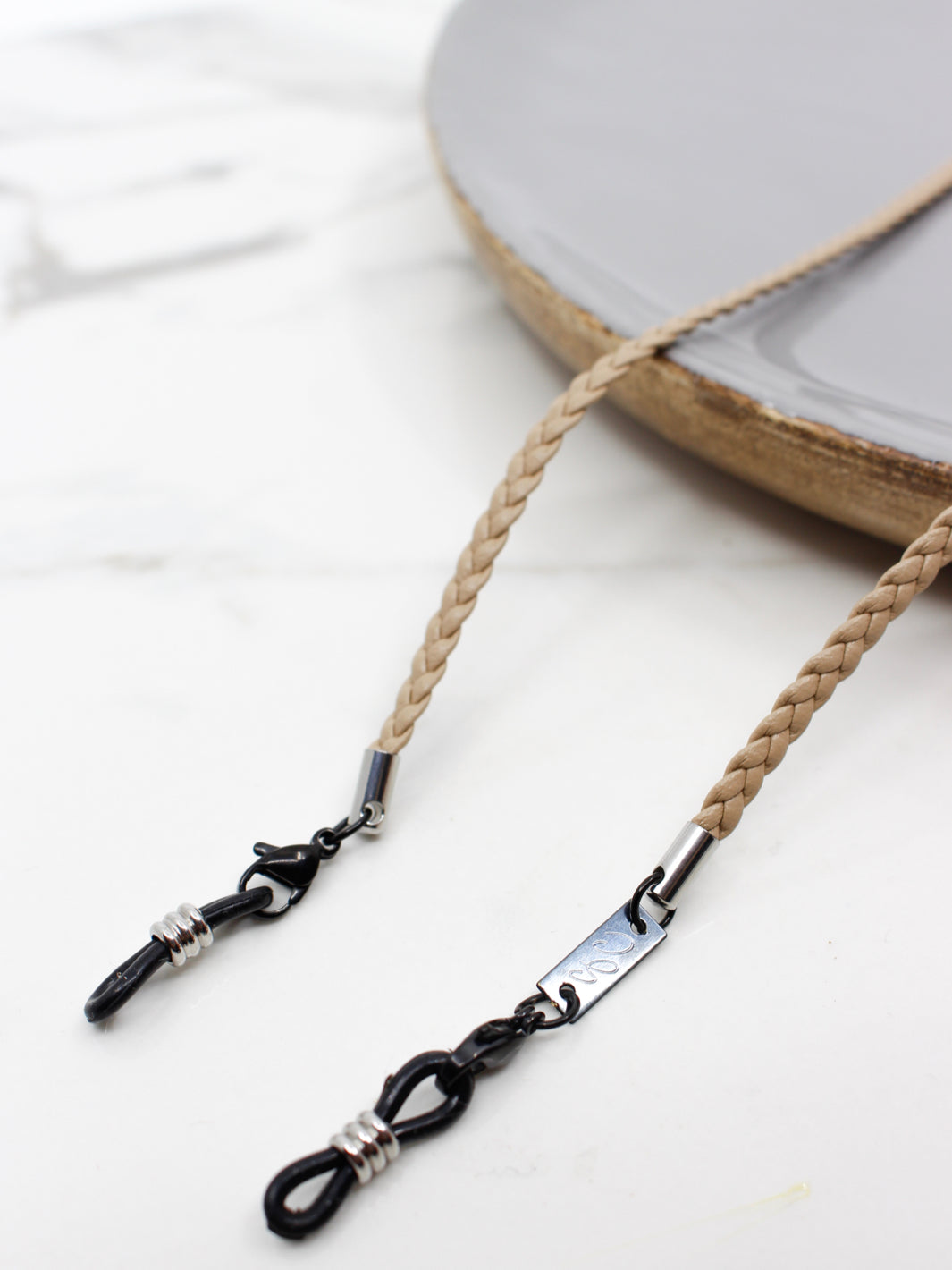 Jewelry Beige (silver ends) Charly beige | Glasses Strap